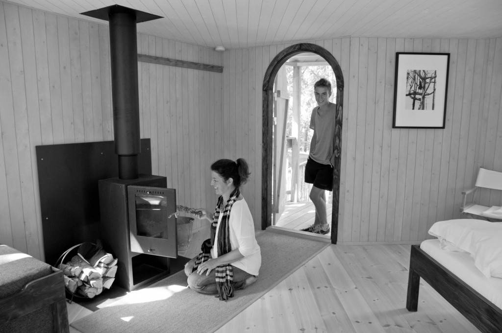 interior od treehouse in the Wood Hermitage interior of our newest treehouse